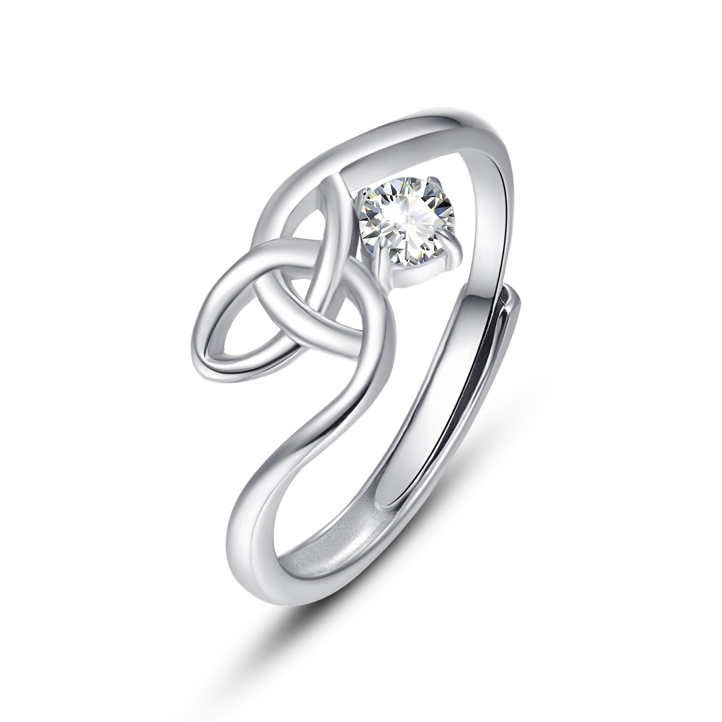 925 Sterling Silver Celtic Knot Opal White Opal Adjustable Open Ring Forever Love Celtic Knot Thumb Ring