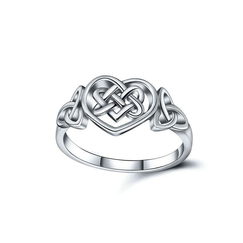 Creative heart shaped celtic knot ring