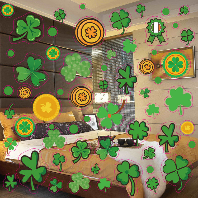 Cross-border Irish Window Sticker St. Patrick's Day Window Sticker Clover Glass Sticker