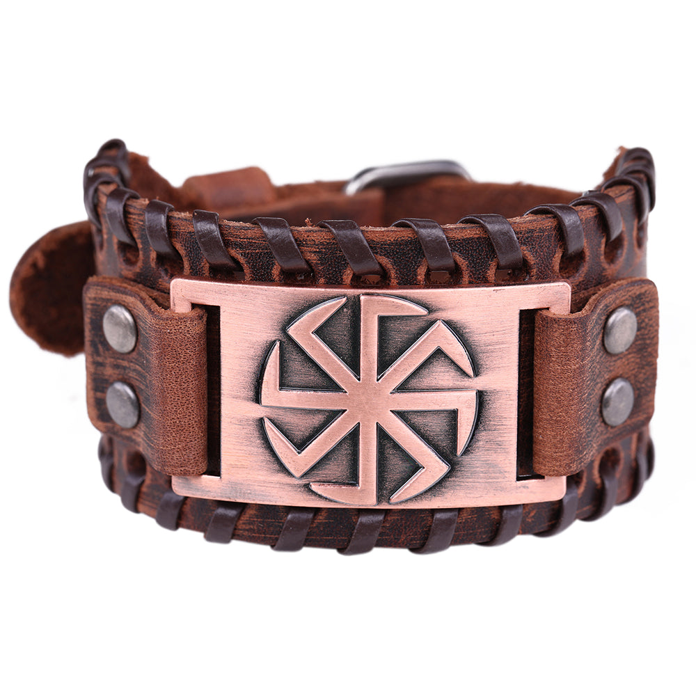 Irish knot amulet leather bracelet