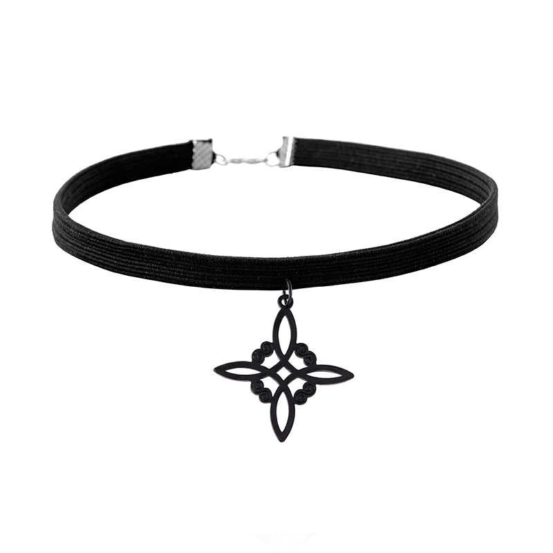 Stainless Steel Celtic Knot Charm Choker Necklace