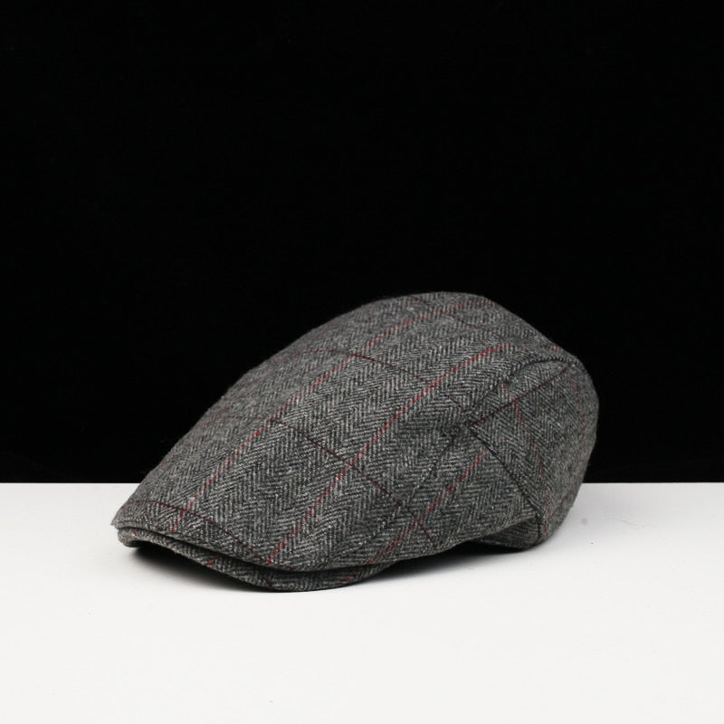 Classic Plaid Stripe Newsboy Cap for Men Women Winter Cotton Flat Ivy Vintage Gatsbay Hat Irish Outdoor Cabbie Beret painter Hat