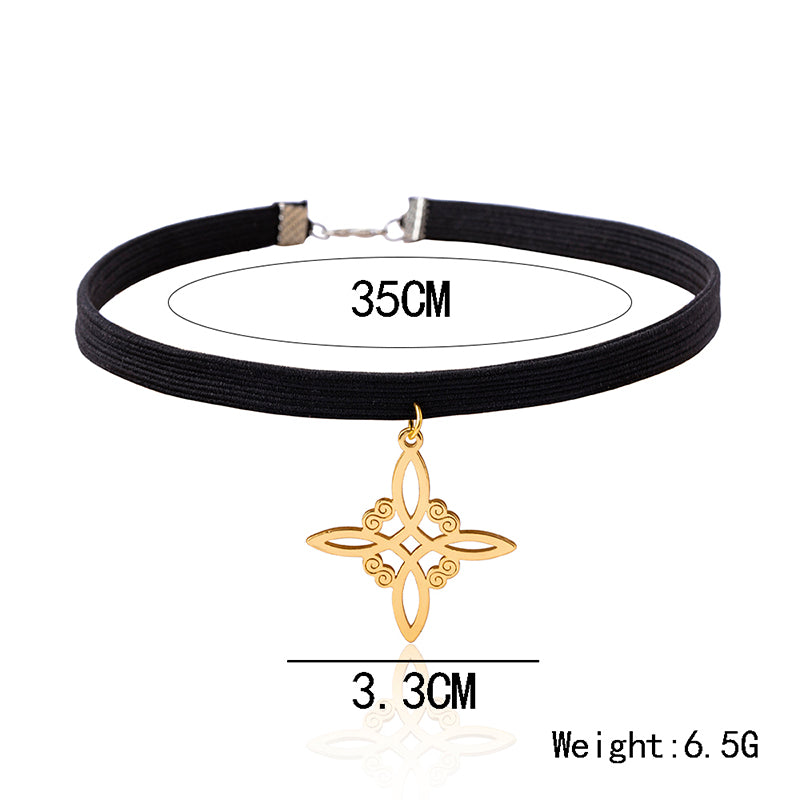 Stainless Steel Celtic Knot Charm Choker Necklace