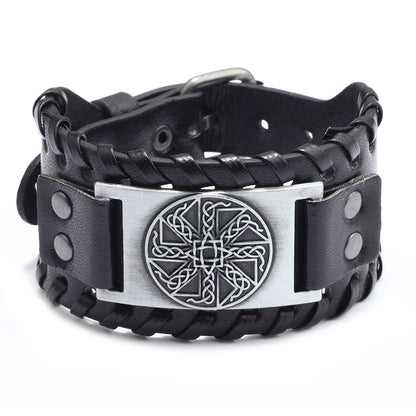 Chino New Irish Knot Amulet Leather Bracelet Russia Cross-border Jewelry Pagan Bracelet Wholesale