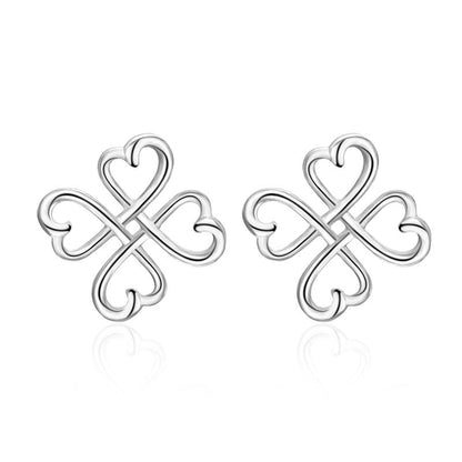 Celtic Knot Stud Earrings Sterling Silver Irish Good Luck Celtics Loving Heart Clover Earrings Studs