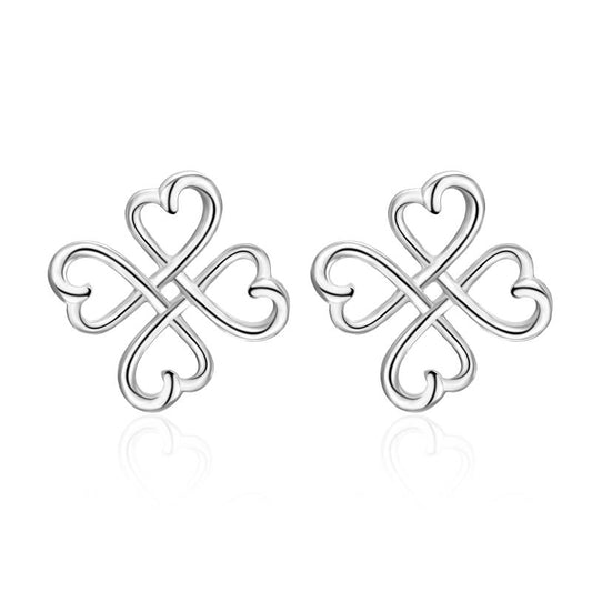 Celtic Knot Stud Earrings Sterling Silver Irish Good Luck Celtics Loving Heart Clover Earrings Studs