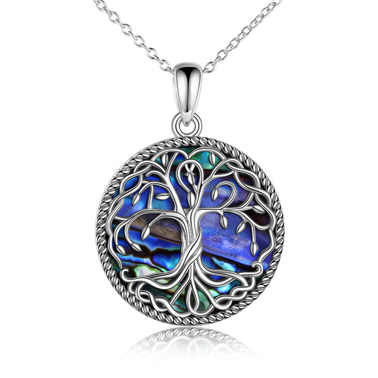 Sterling Silver Alabone Tree of Life Pendant Celtic Knot Irish Necklaces Gifts for Girls