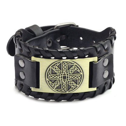 Chino New Irish Knot Amulet Leather Bracelet Russia Cross-border Jewelry Pagan Bracelet Wholesale